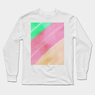 Green yellow red watercolor abstract art Long Sleeve T-Shirt